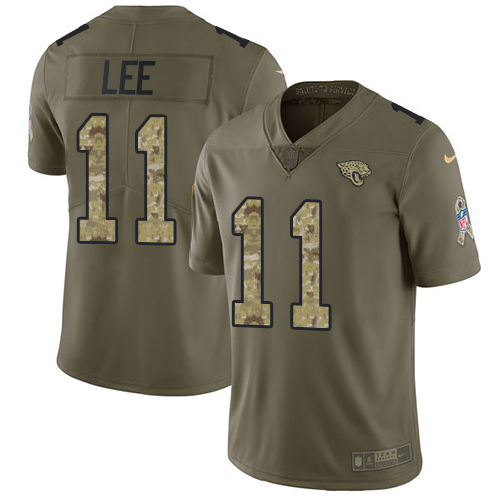 Jacksonville Jaguars #11 Marqise Lee Olive Camo Youth Stitched NFL Limited 2017 Salute to Service Jersey